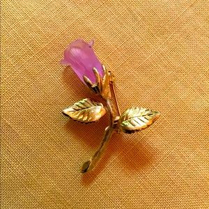 Lovely Rose and Gold tone pin, Vintage